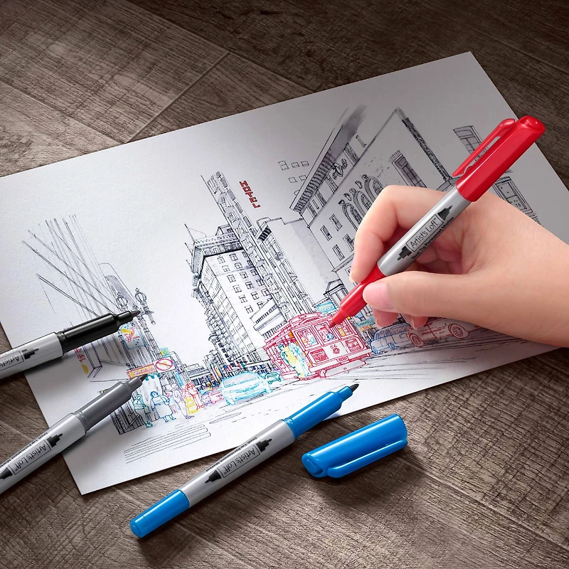 Black Dual Tip Permanent Markers, 2ct. by Artist's Loft™