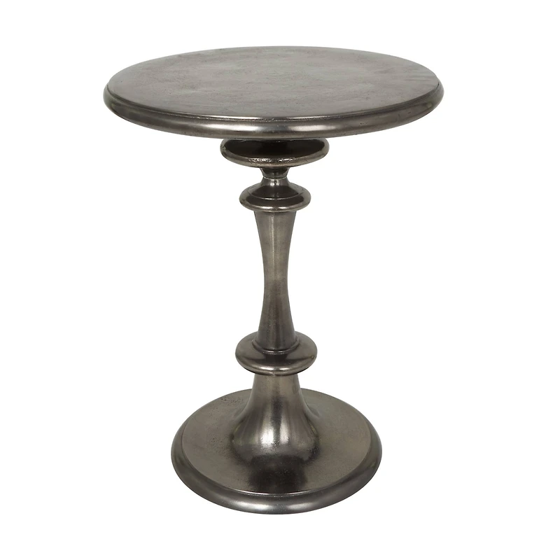 23" Black Aluminum Turned Style Accent Table