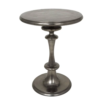 23" Black Aluminum Turned Style Accent Table