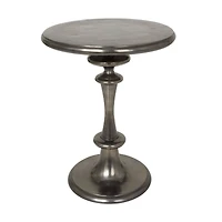 23" Black Aluminum Turned Style Accent Table