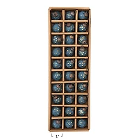 Hello Honey® Distressed Navy & Gold Round Glass Hobnail Ornaments Boxed Set