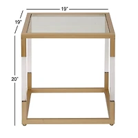 20" Gold Modern Acrylic Accent Table