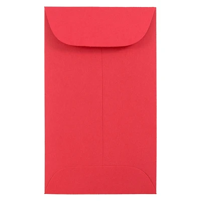 JAM Paper #3 Red Coin Business Colored Envelopes, 100ct.