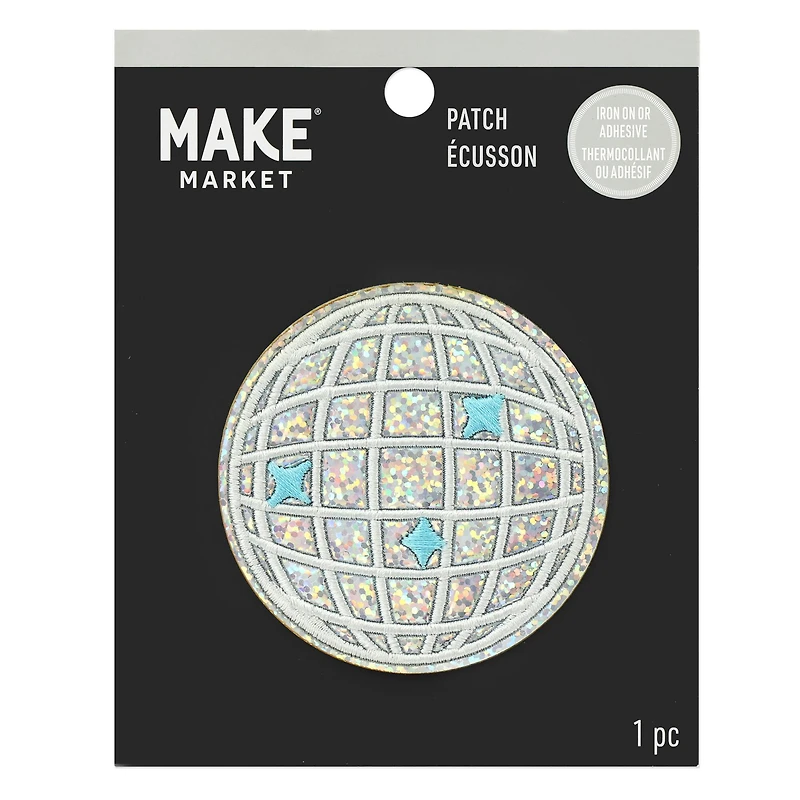 Iron-On & Adhesive Disco Ball Embroidered Patch by Make Market®