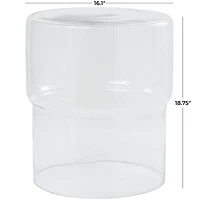 19" Glass Modern Accent Table