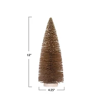 Hello Honey® 12" Sisal Bottle Brush Tree with Glitter & Wood Base