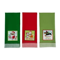 DII® Assorted Holiday Pup Embellished Dishtowel Set