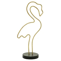 CosmoLiving by Cosmopolitan 18" Gold Contemporary Flamingo Sculpture
