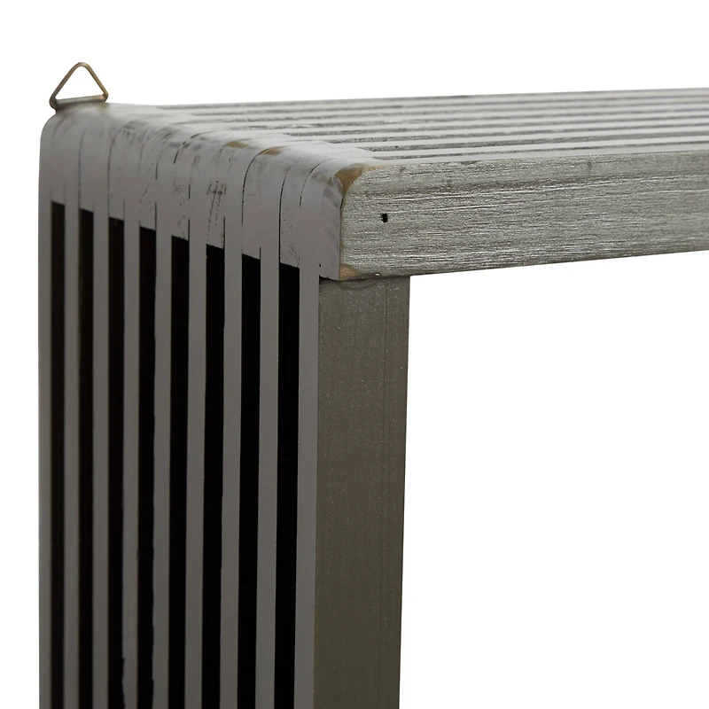 Gray Wood Contemporary Wall Shelf, 34" x 12" x 7"