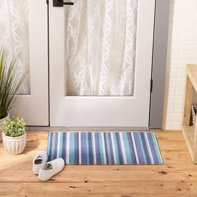 DII® Blue Tonal Stripe Tufted Mat