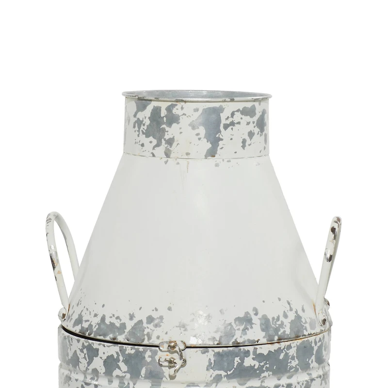 Distressed White Metal Farmhouse Decorative Jar, 2ct.