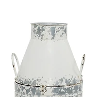 Distressed White Metal Farmhouse Decorative Jar, 2ct.