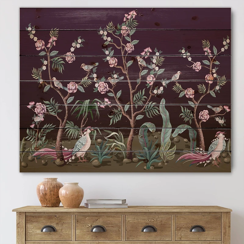 Designart - Chinoiserie With Birds and Peonies I
