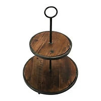 Hello Honey® Decorative Wood & Metal 2 Tier Tray