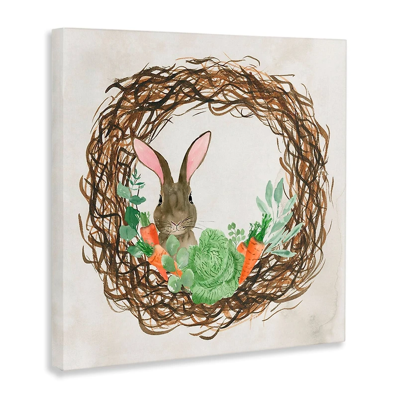 Stupell Industries Spring Easter Wreath Canvas Wall Art