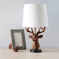 Simple Designs™ 17" Copper Deer Antler Table Lamp with White Shade