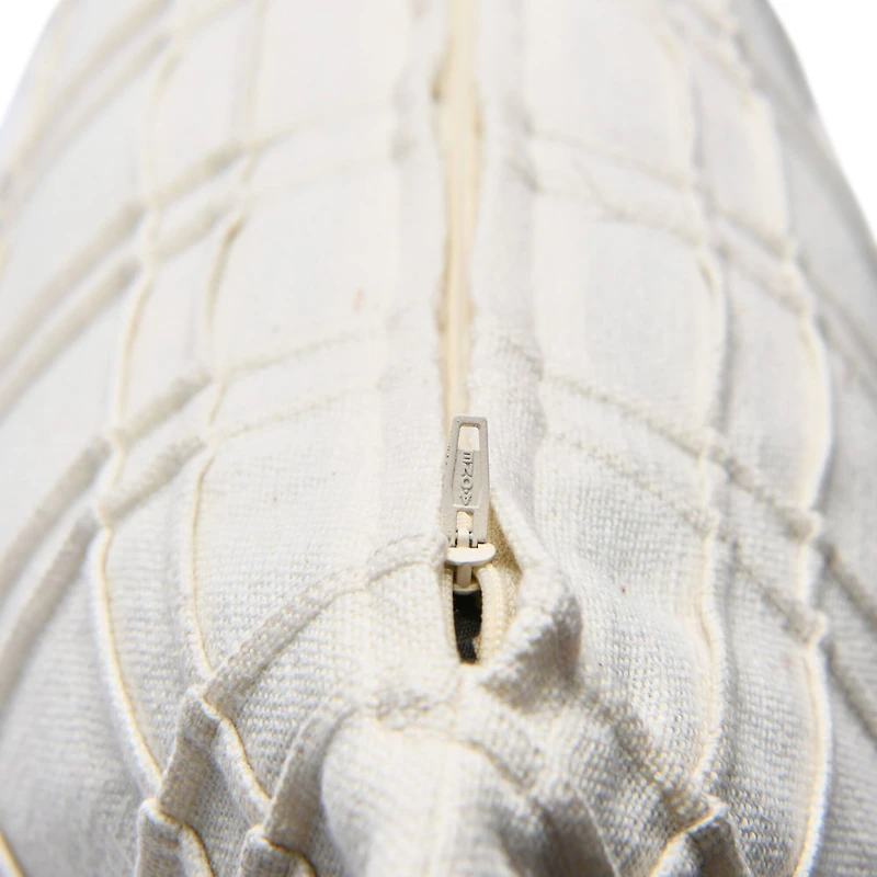 Hello Honey® 20'' Square Plaid Pleated Cotton Pillow Cover