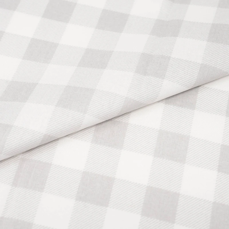 SINGER Christmas Grey Plaid Cotton Fabric