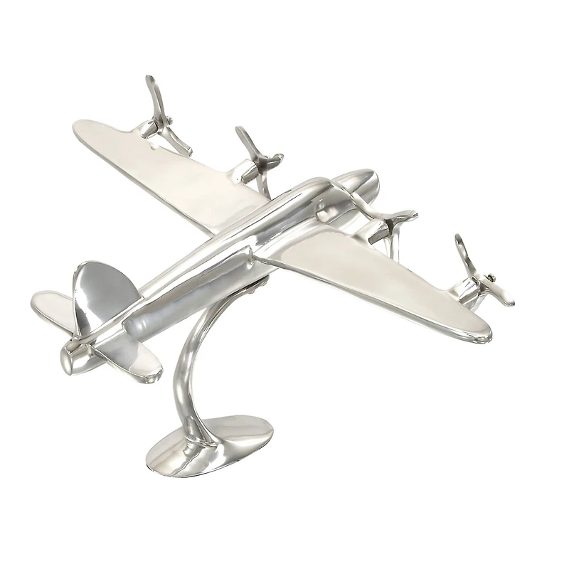 17" Silver Aluminum Plane Figure