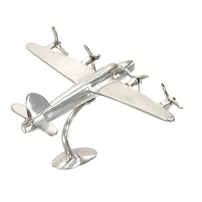 17" Silver Aluminum Plane Figure