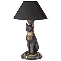 Design Toscano 16.5" Royal Cat Goddess Bastet Sculptural Table Lamp, 2ct.