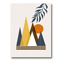 Designart - Abstract Sun and Moon In Mountains I