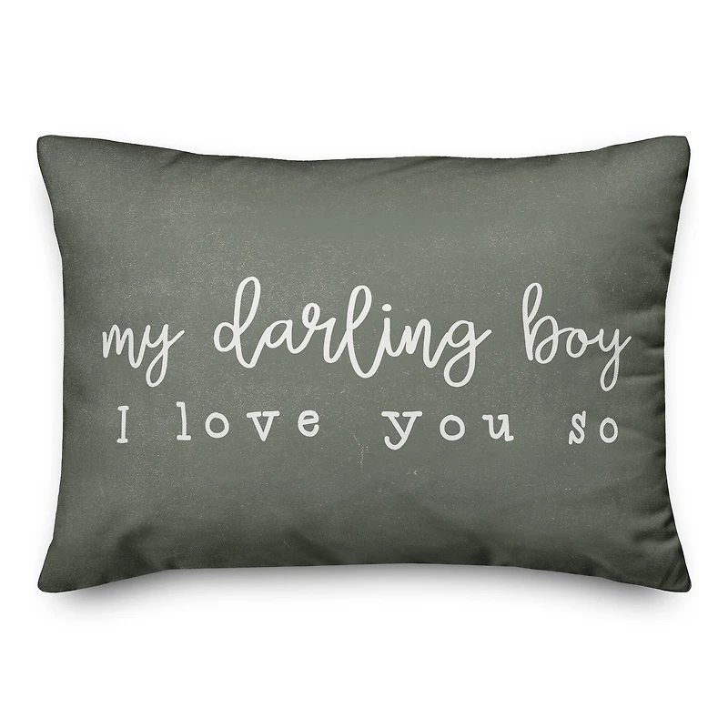 20" x 14" Darling Boy I Love You So Indoor & Outdoor Throw Pillow