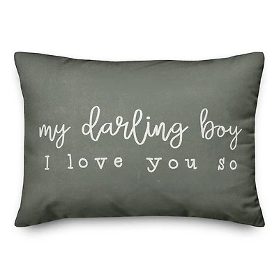 20" x 14" Darling Boy I Love You So Indoor & Outdoor Throw Pillow