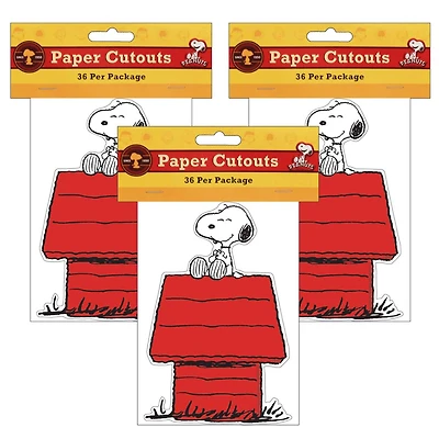 Eureka® Snoopy® Paper Cut Outs, 3 Packs of 36