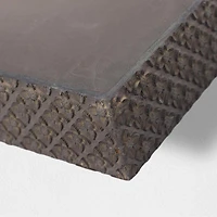 Black Rustic Embossed Wood Floating Wall Shelf