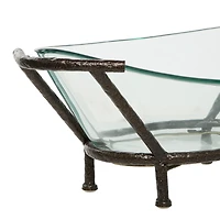 Copper Glass & Metal Modern Serving Bowl