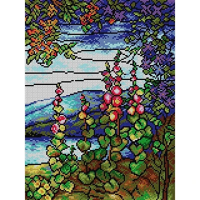 Orchidea Gobelin canvas for halfstitch without yarn after Luis Comfort Tiffany - Landscape with Mallows