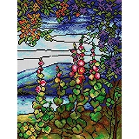 Orchidea Gobelin canvas for halfstitch without yarn after Luis Comfort Tiffany - Landscape with Mallows