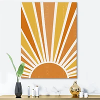 Designart - Minimalist Bright Shining Orange Sun Rays II