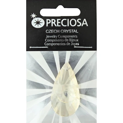 John Bead Preciosa Czech Crystal Honey Drop Almond Pendant, 38mm