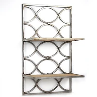 16.25" Wood & Metal Hanging Shelf Rack
