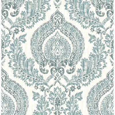 NuWallpaper Kensington Damask Blue Peel & Stick Wallpaper