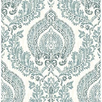 NuWallpaper Kensington Damask Blue Peel & Stick Wallpaper
