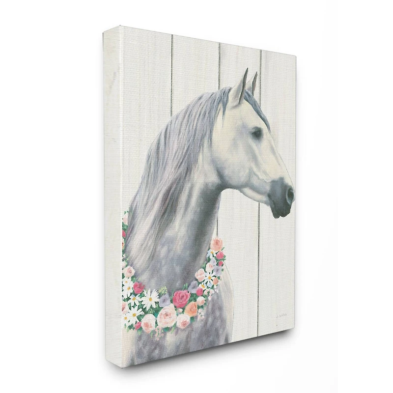 Stupell Industries Spirit Stallion Horse With Flower Wreath Wall Art