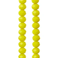 12 Pack: Yellow Glass Faceted Rondelle Beads, 7mm by Bead Landing™