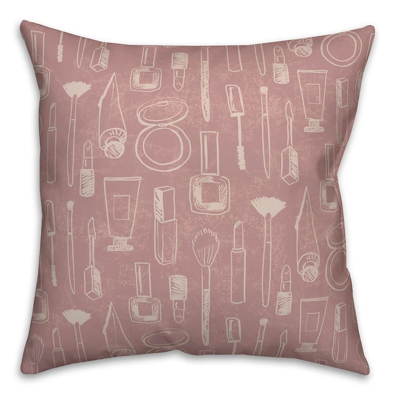 Makeup Icons Throw Pillow