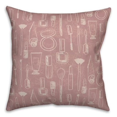 Makeup Icons Throw Pillow
