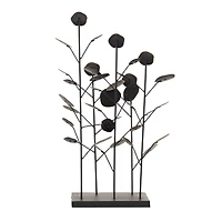 21" Black Metal Contemporary Nature Sculpture