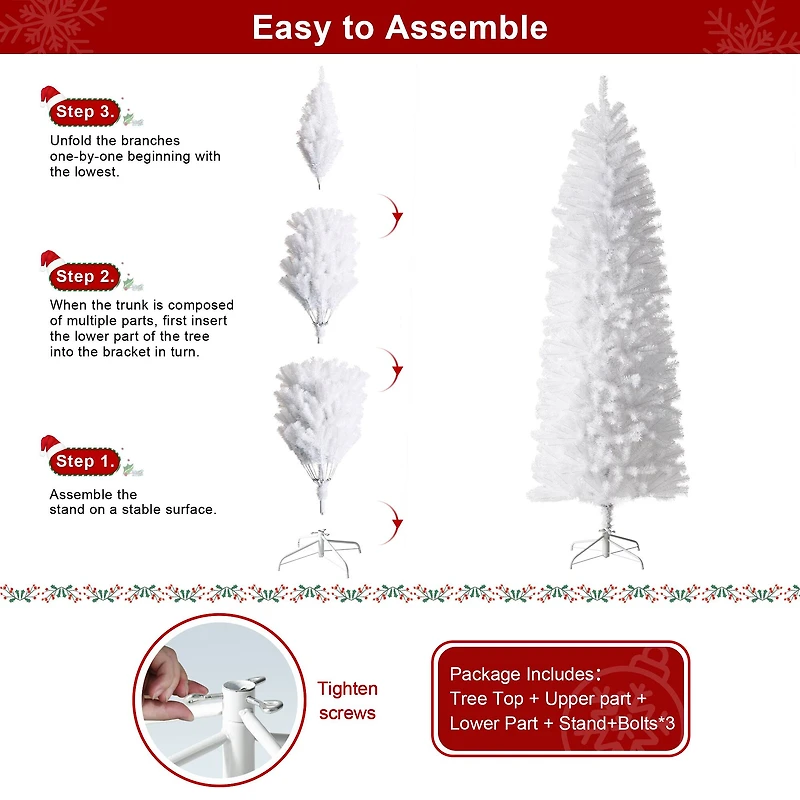 7.5ft. Unlit Pencil Tinsel Artificial Christmas Tree