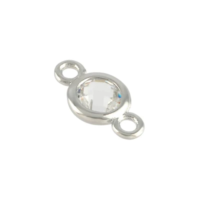 14mm Rhodium Circle Connectors, 3ct. by Bead Landing™