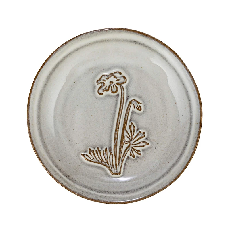 Hello Honey® 5" Cream & Brown Round Reactive Glaze Stoneware Dish Set