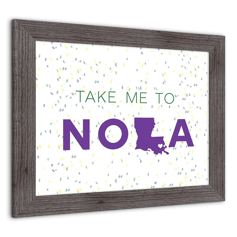 Take Me Nola Confetti Western Gray Framed Print