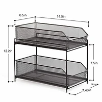 NEX™ Dark Brown 2-Tier Sliding Basket Organizer Drawer