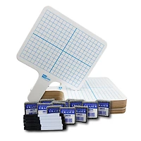Flipside Two-Sided Rectangular Dry Erase Graphing Paddles, Pens & Erasers Set