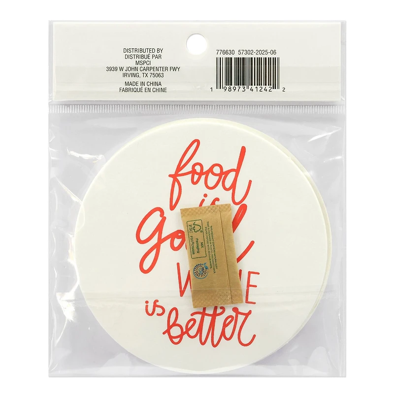 4" Wine Paper Coaster Set by Fab Finds